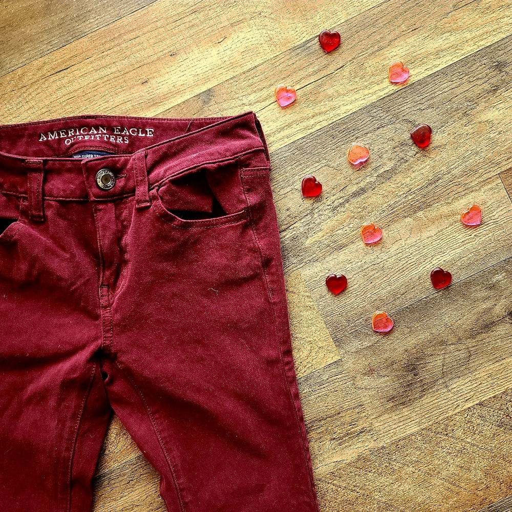 Maroon AE jegging jeans